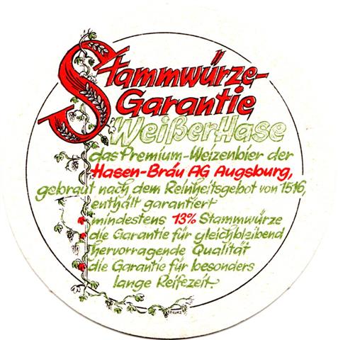 augsburg a-by hasen weißer 2b (rund215-stammwürze garantie)